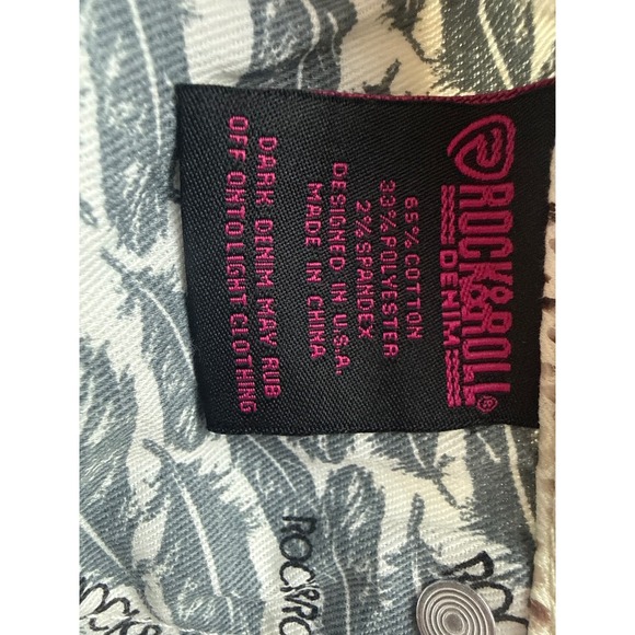 Rock & Roll Denim Women's High Rise Flare Snake Print Jeans 28x32 - Picture 10 of 12